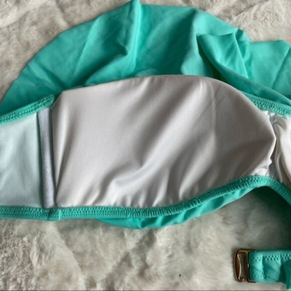 Victoria's Secret | Aqua Strapless Flounce Bikini Top | Size Medium - Picture 6 of 11